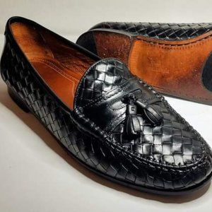 Allen Edmonds Tabago Mens Black Woven Tassel Loafers Size 11D